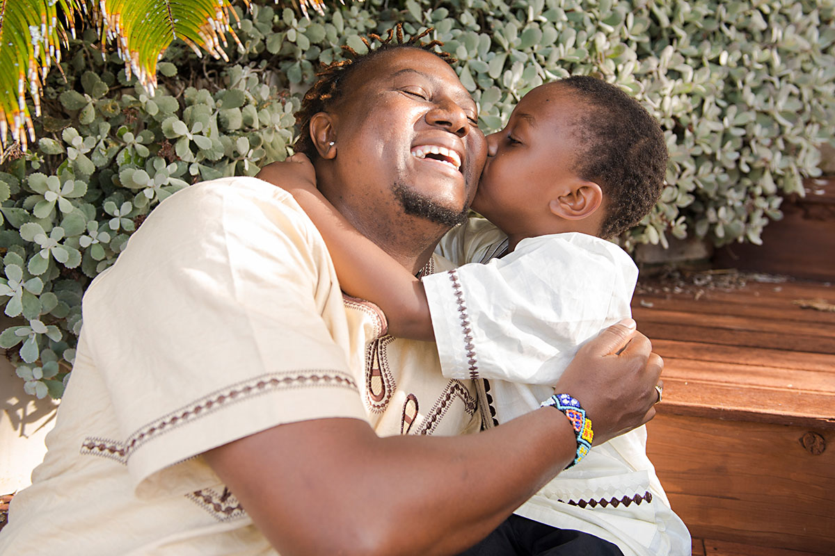 natural light candid portrait - dad and son