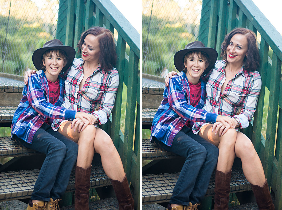 outdoor family portrait - mom and son, whangarei falls