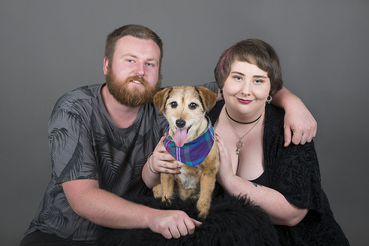 studio family portrait with a pet, whangarei nz