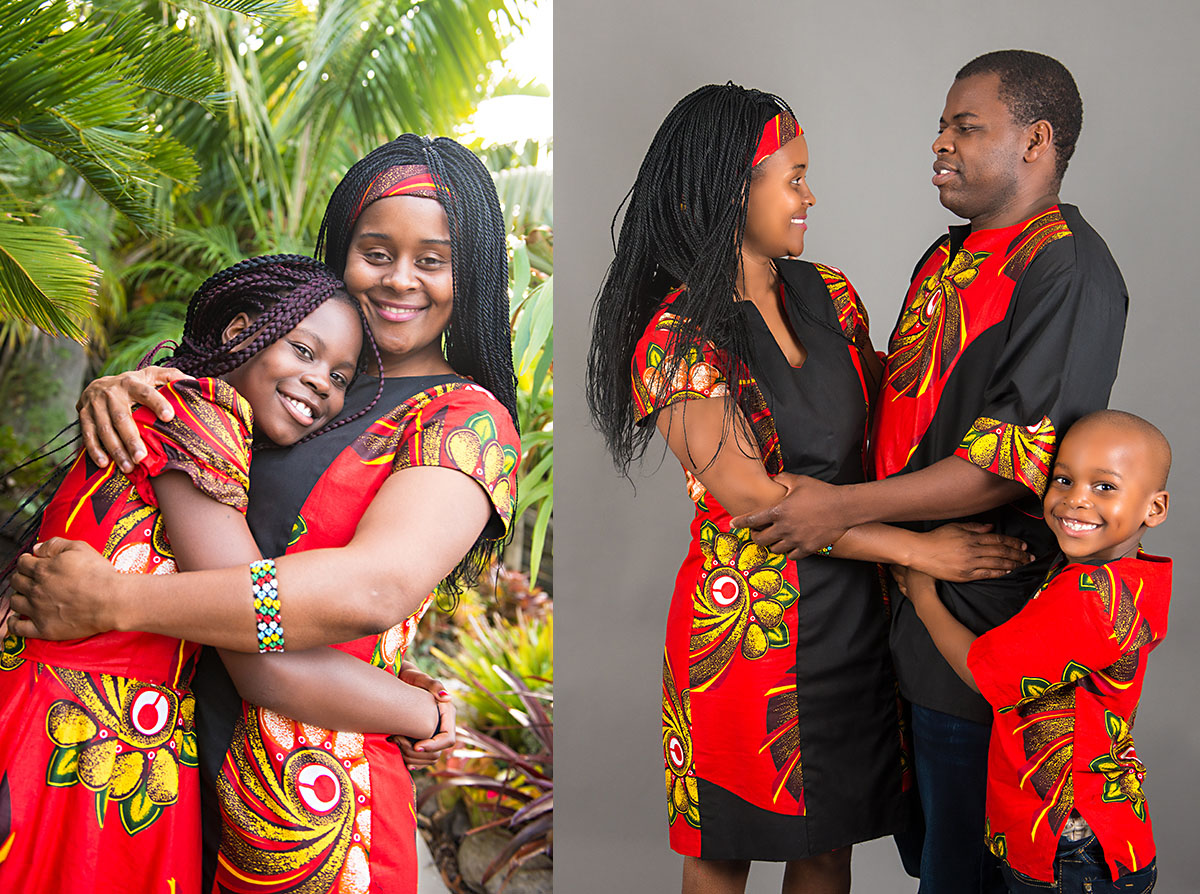 family photographer whangarei - zimbabwe familly portrait in national outfits