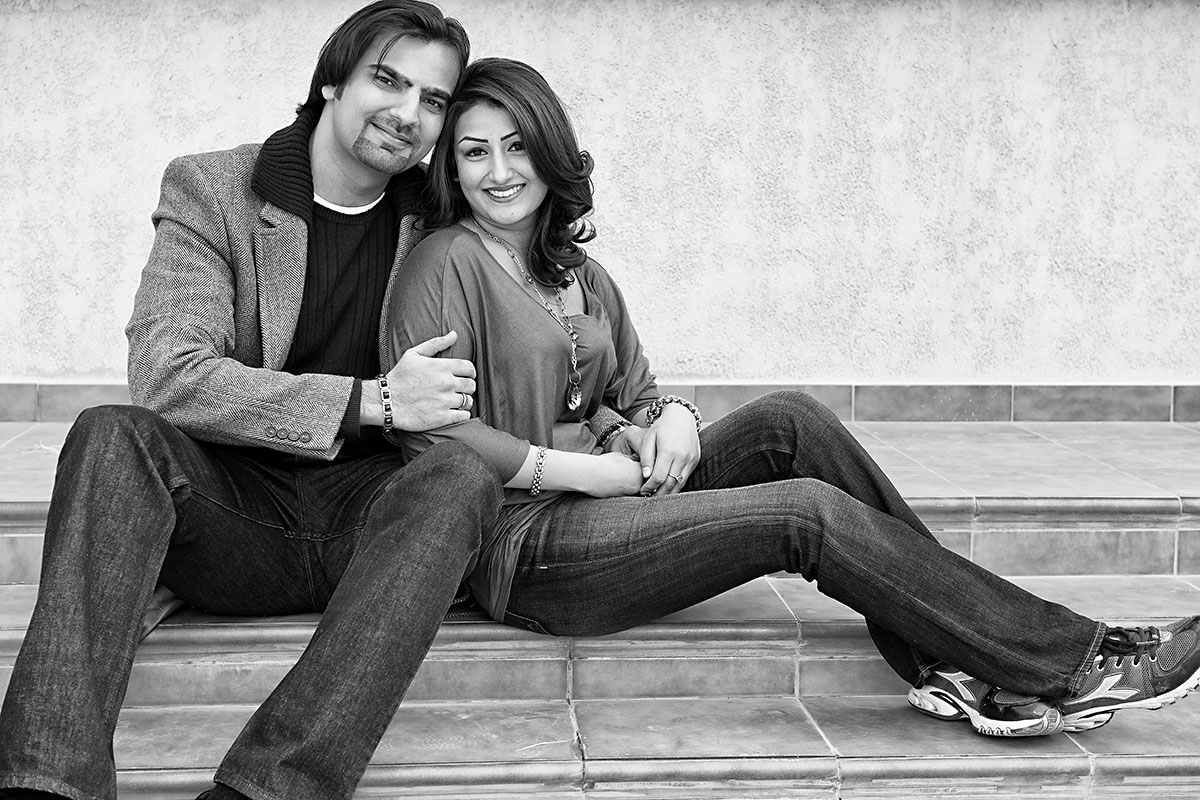 couple portrait in b&w