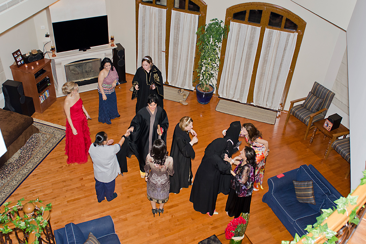 guests arriving on a wedding in bride's house