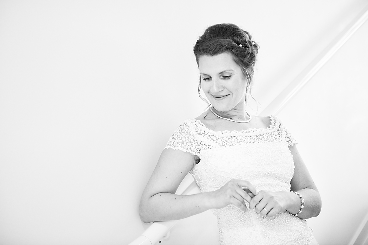 b&w bride portrait NZ