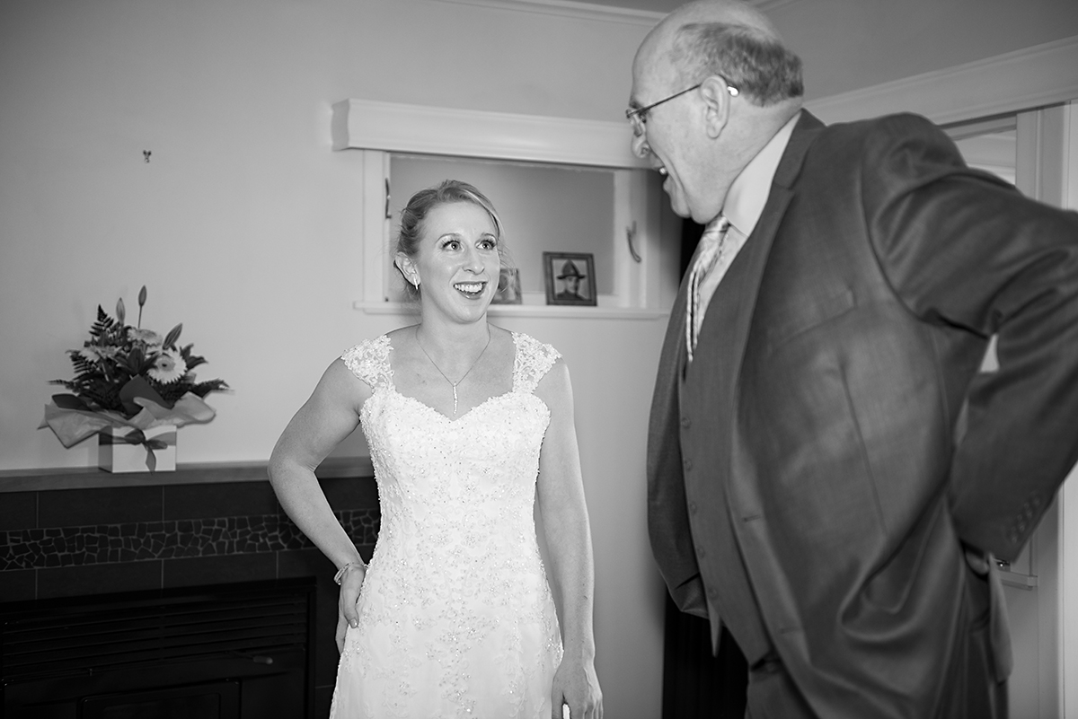 bride and father before wedding ceremony Whangarei NZ