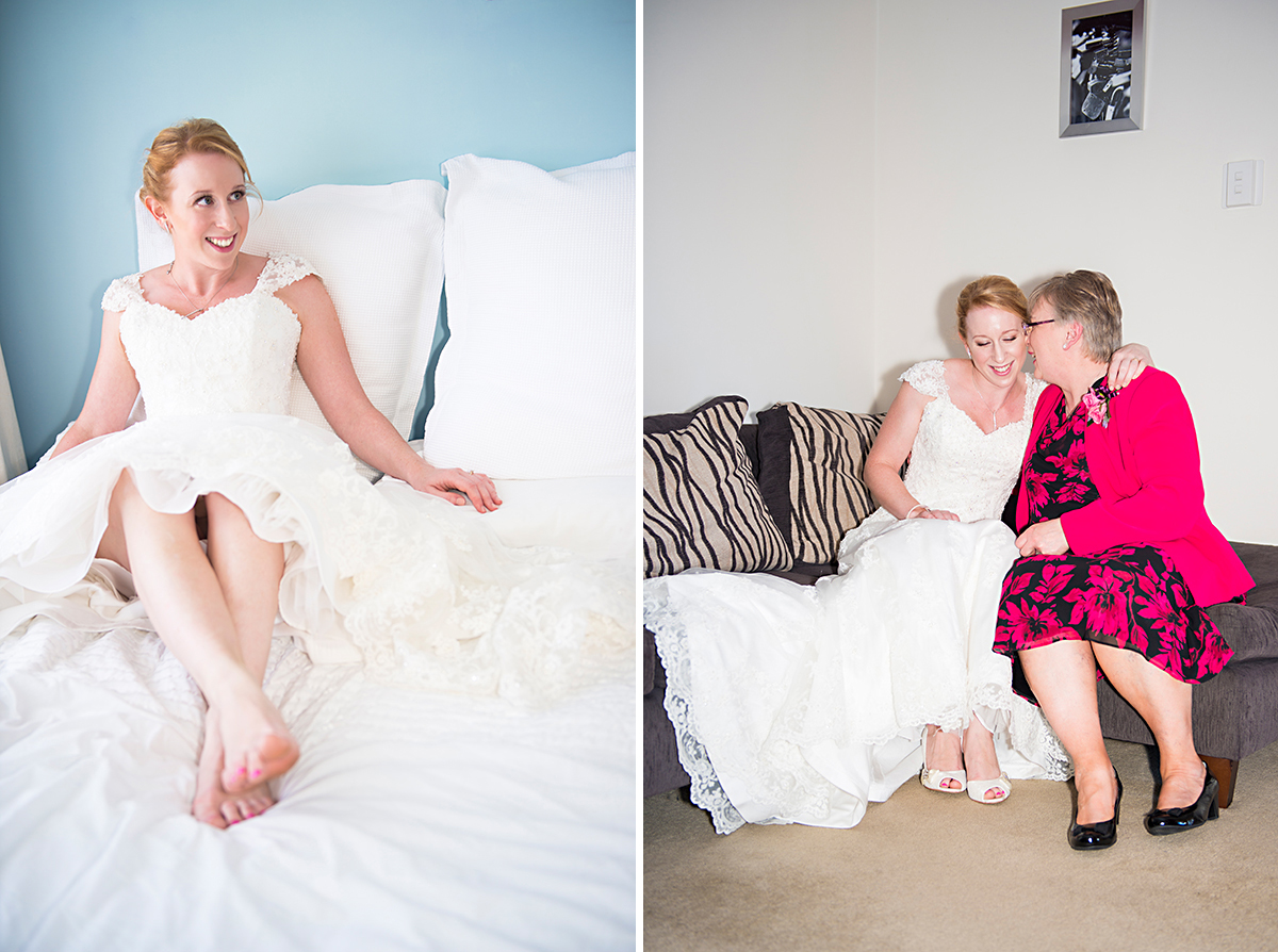 bride and mom before the wedding NZ