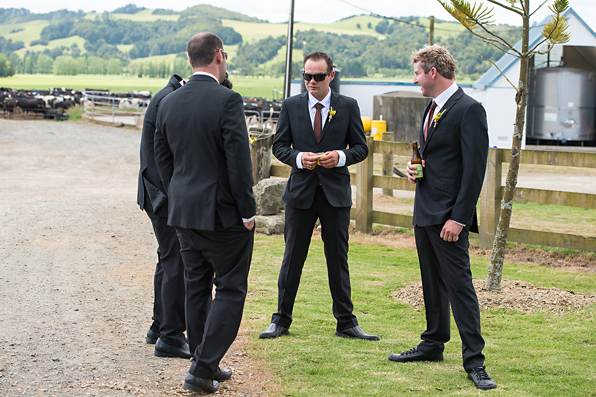 best men waiting for the groom - farm NZ