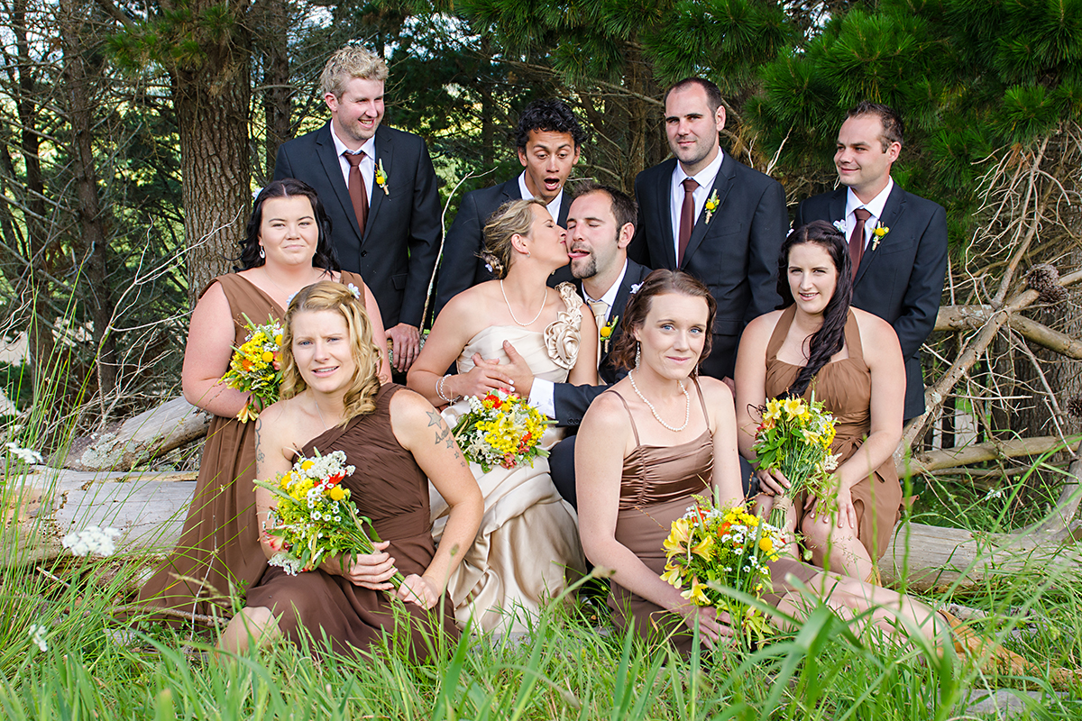 bridal party photoshoot on a farm, Northlnad NZ